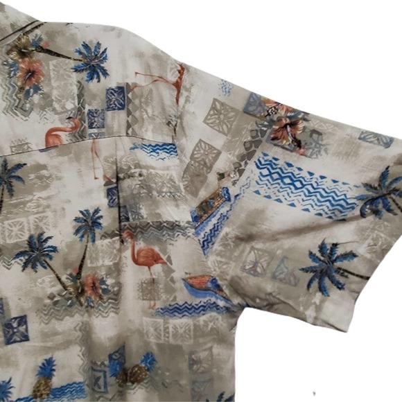 Batik Boy Tropical SS Button Up Shirt Vacation Beach Flamingo Pineapple Men's XL - Picture 10 of 12